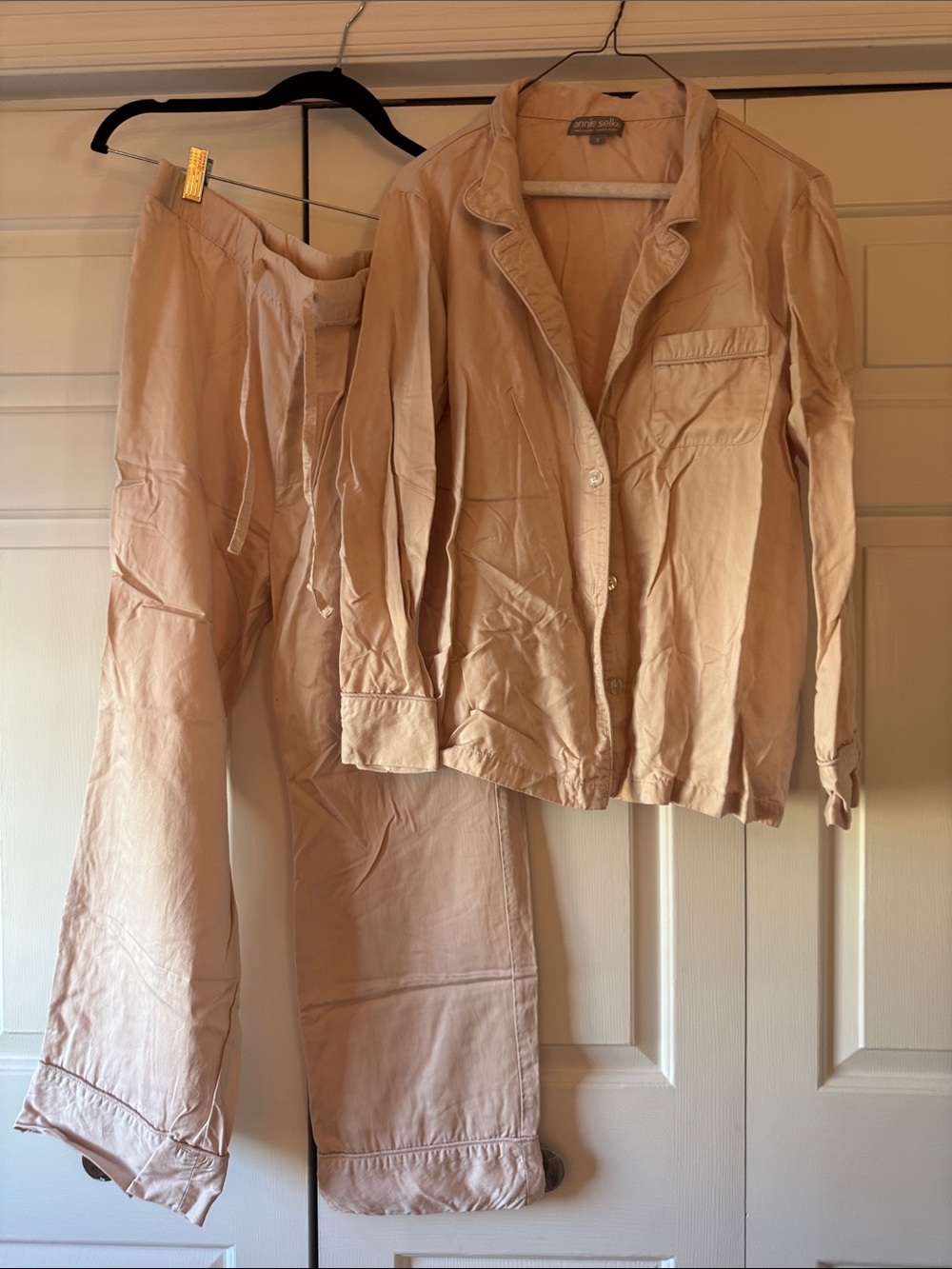 Women's Two-Piece Satin Pajama Set in Blush